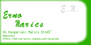 erno marics business card